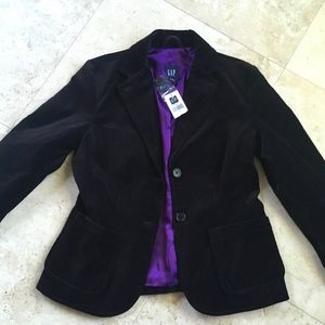 NWT GAP 2 black velvet blazer